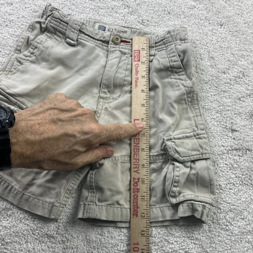 Boy's Faded Glory Khaki Tan Cargo Shorts Sz 4 Flap‎ Pockets